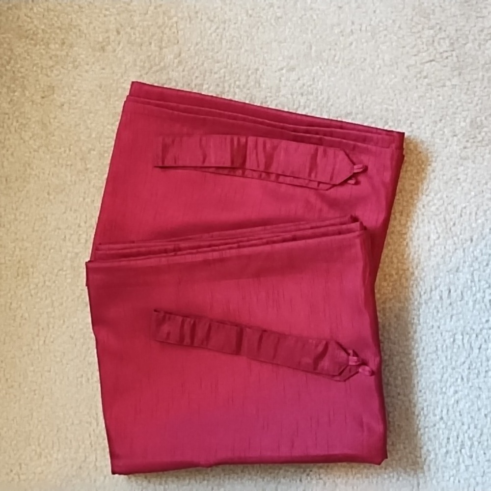 Final Price Panel Curtains 84 x 48 Inches Each Panel World Market Raspberry Red - Picture 3 of 8